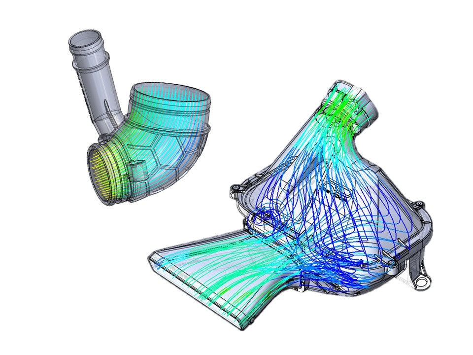 CFD Simulation 2.0 TDI EA288 Ansaugsystem und Turboinlet mit bionischer Strömungsführung