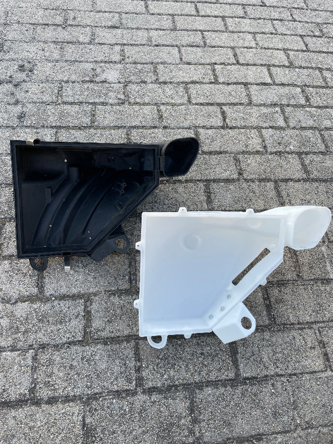 Innenvergleich OEM Luftfilterkasten und bionische Ansaugung für BMW M57 und N57 – reduzierte Verwirbelungen durch optimierte Geometrie