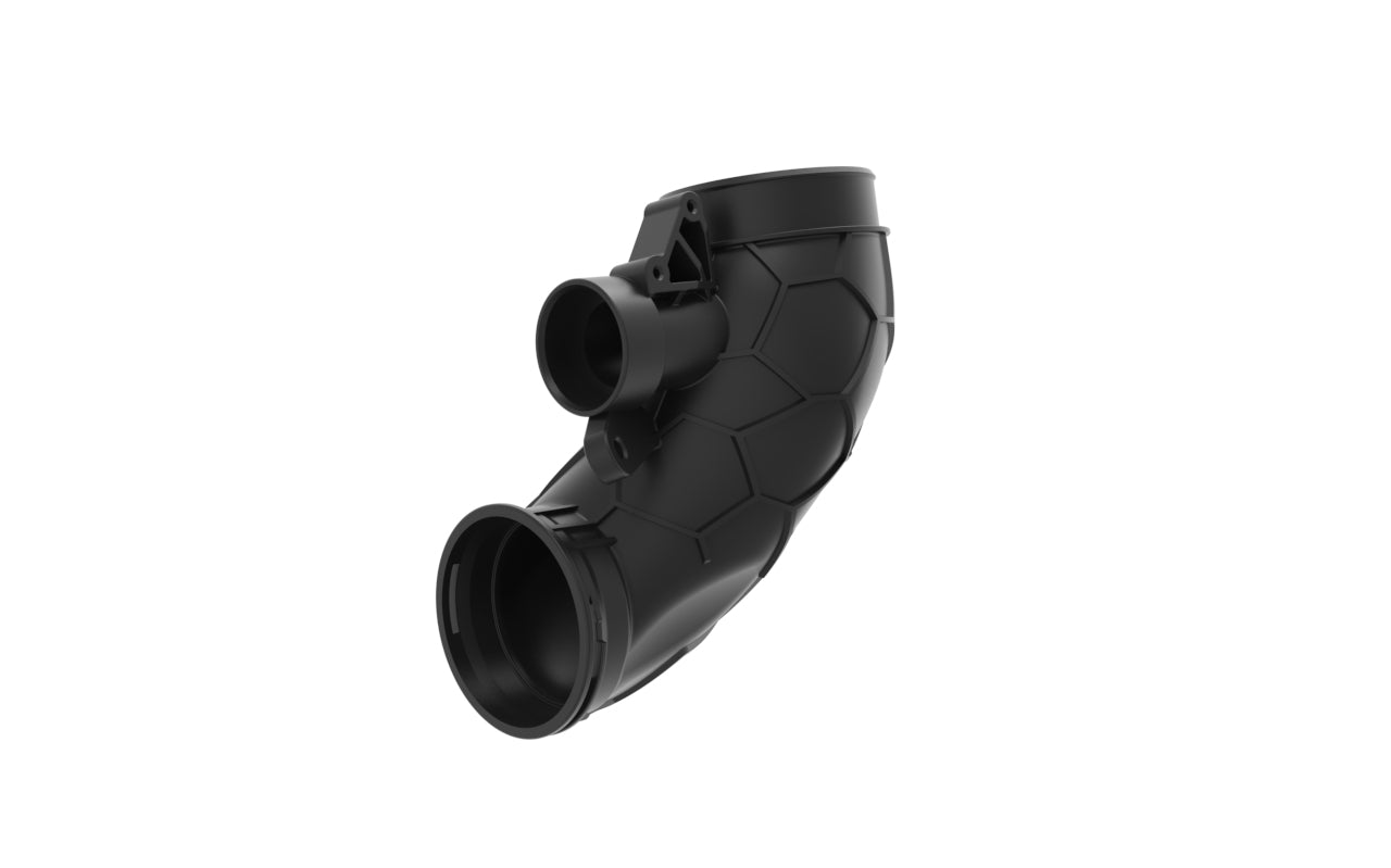 Hochauflösender Produkt-Render des Turboinlets für BMW G3x 530d B57 – zeigt hochwertige 3D-Druck Konstruktion und Passgenauigkeit